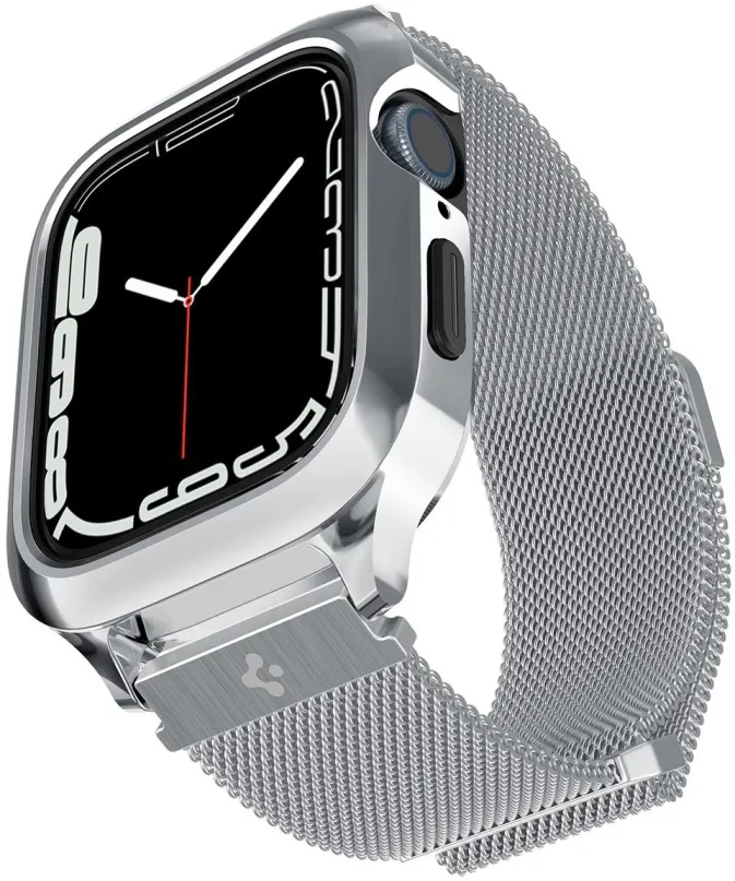 Ochranný kryt pre hodinky Spigen Metal Fit Pro Silver Apple Watch 8/7 45mm, Apple Watch Se