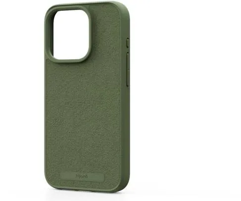 Kryt pre mobilné telefóny Njord Suede MagSafe Case for iPhone 15 Pre Olive