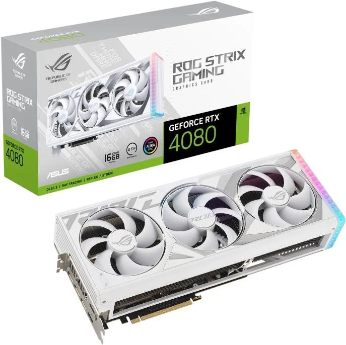 Grafická karta ASUS ROG STRIX GeForce RTX 4080 16G White, 16 GB GDDR6X (23000 MHz), NVIDI