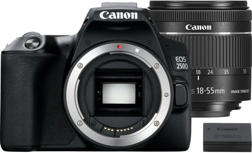 Digitálny fotoaparát Canon EOS 250D čierny + EF-S 18-55 mm f/4-5.6 IS STM + LP-E17