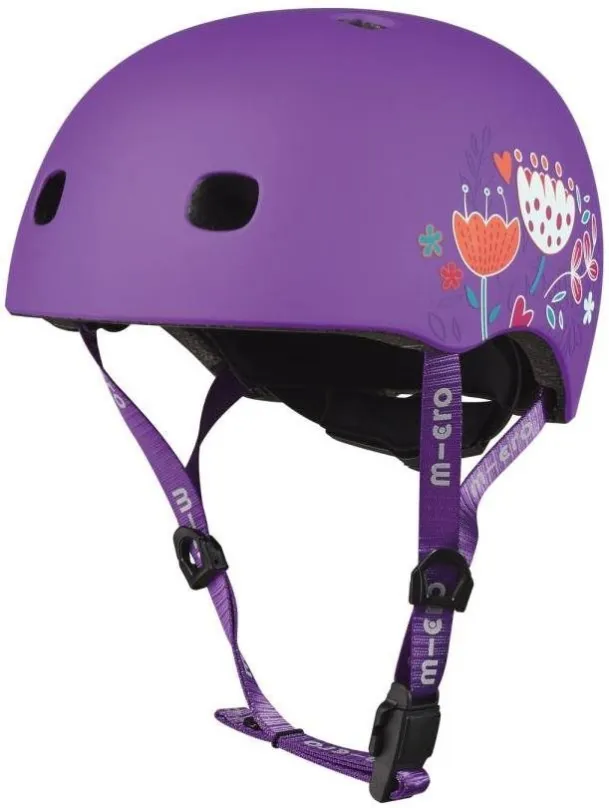 Helma na bicykel Micro helma Floral fialová, M