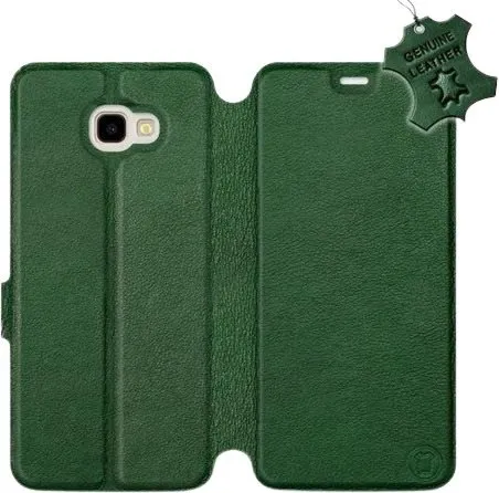 Kryt na mobil Flip púzdro na mobil Samsung Galaxy J4 Plus 2018 - Zelené - kožené - Green Leather