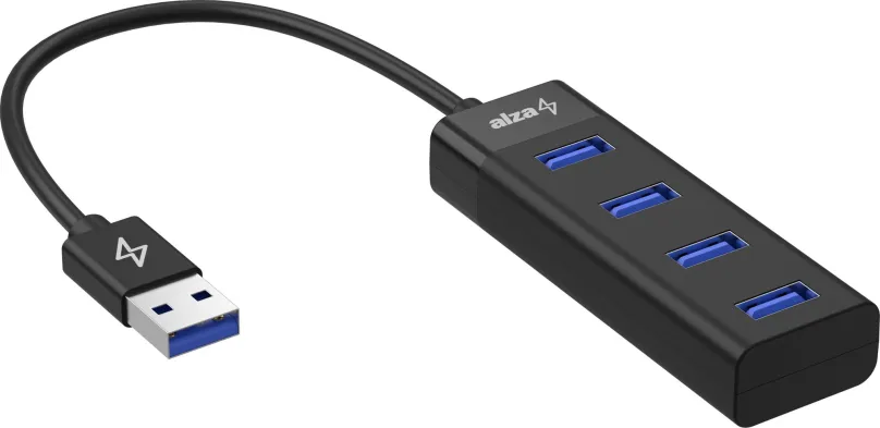 USB Hub AlzaPower Core USB-A (M) na 4× USB-A (F) čierna