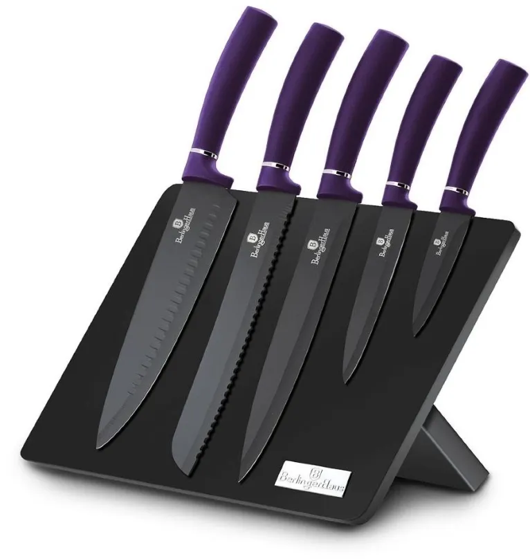 BERLINGERHAUS Sada nožov v magnetickom stojane 6 ks Purple Metallic Line