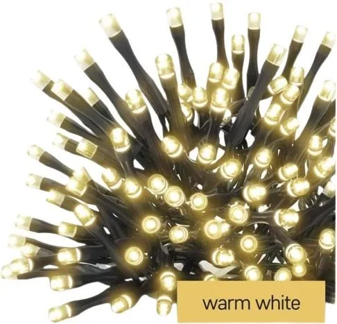 Vianočná reťaz EMOS LED vianočná reťaz, 2,8 m, 3x AA, vonkajšia aj vnútorná, teplá biela, časovač