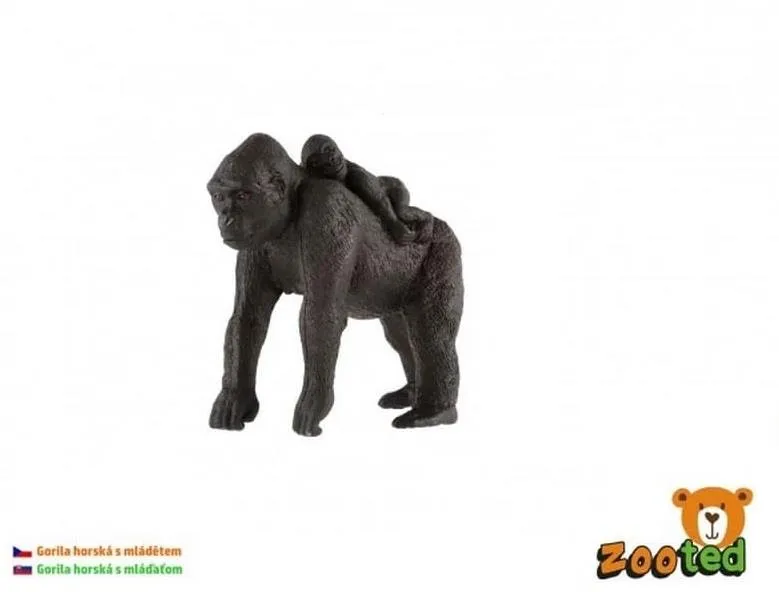 Figúrka Zooted Gorila horská s mláďaťom plast 9 cm