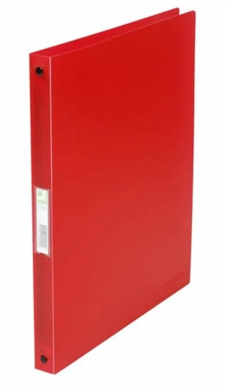 Šanón Q-CONNECT A4, 25 mm, 4 krúžky, transparentná červená