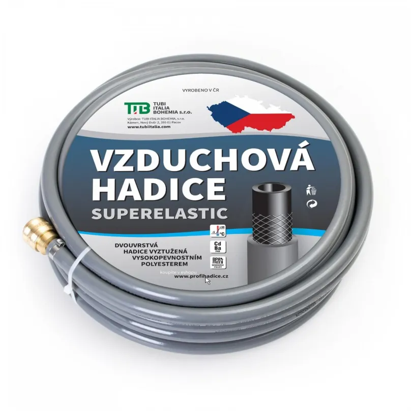 Vzduchová hadica Tubi vzduchová hadica šedá s koncovkami 13x19 mm