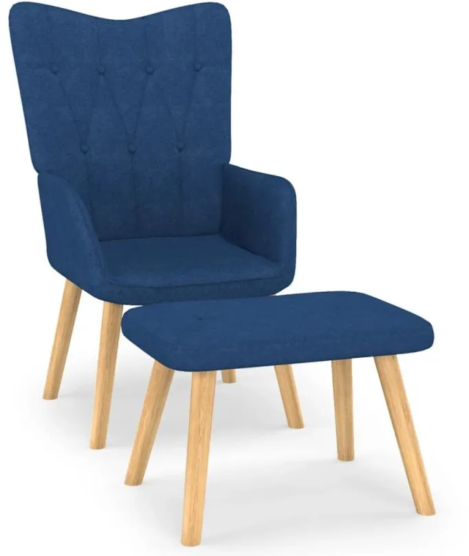 Kreslo Relaxačné kreslo so stoličkou modré textil, 327538