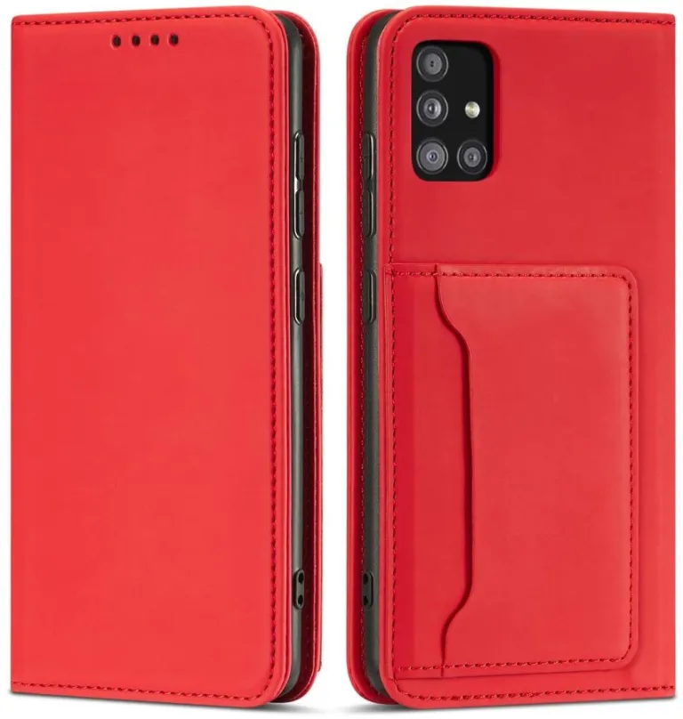 Puzdro na mobil Magnet Card knižkové kožené puzdro na Xiaomi Redmi Note 11 Pro 4G/5G, červené