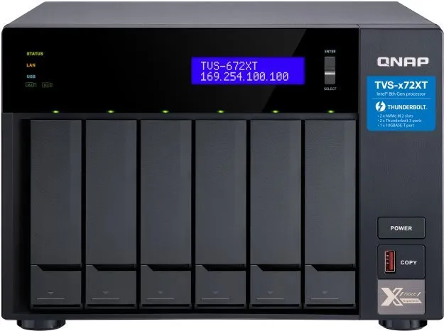 NAS QNAP TVS-672XT-i3-8G, 6x, CPU Intel Core i3 3,1 GHz, 8 GB DDR4 (max. 32 GB), 3 x USB
