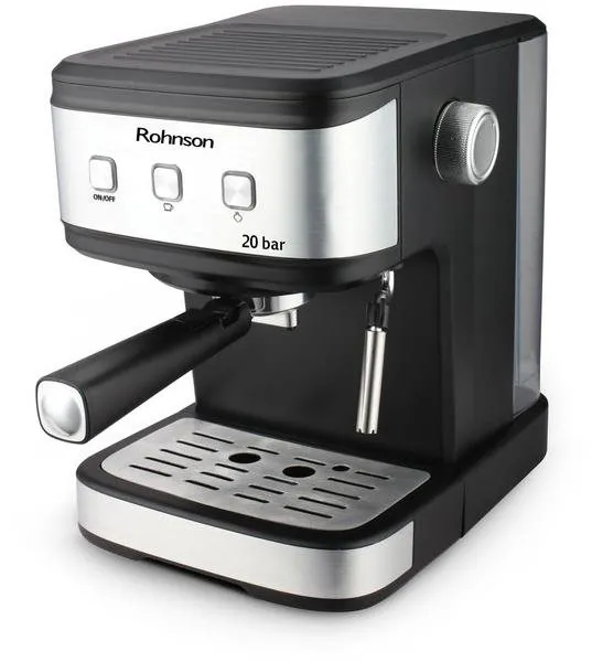 Pákový kávovar Rohnson R-987, tlak 20 bar, objem nádržky na vodu 1,5 l, automatické vyp.