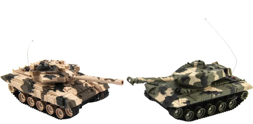 RC tank Teddies Tank RC 2ks 25cm tanková bitka+dob. pack 27MHZ a 40MHz maskáč