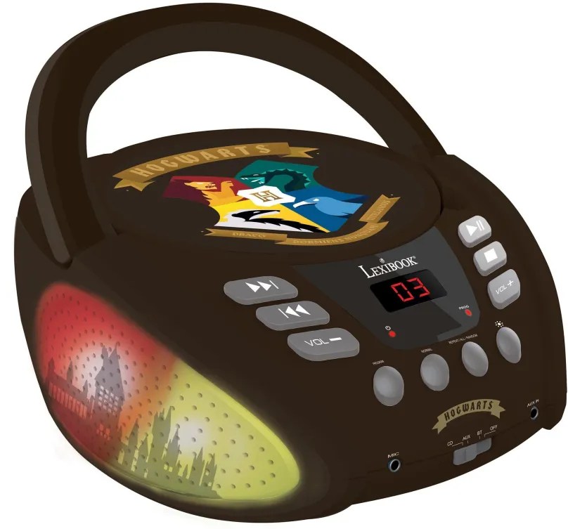 Hudobná hračka Lexibook Prenosný Bluetooth CD prehrávač Herry Potter so svetelnými efektmi