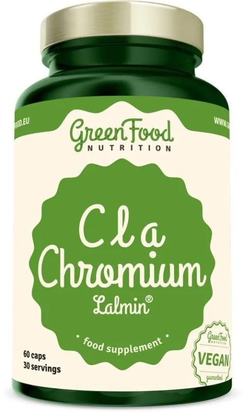 Spaľovač tukov GreenFood Nutrition CLA+ Chróm Lalmin® 60 kapsúl