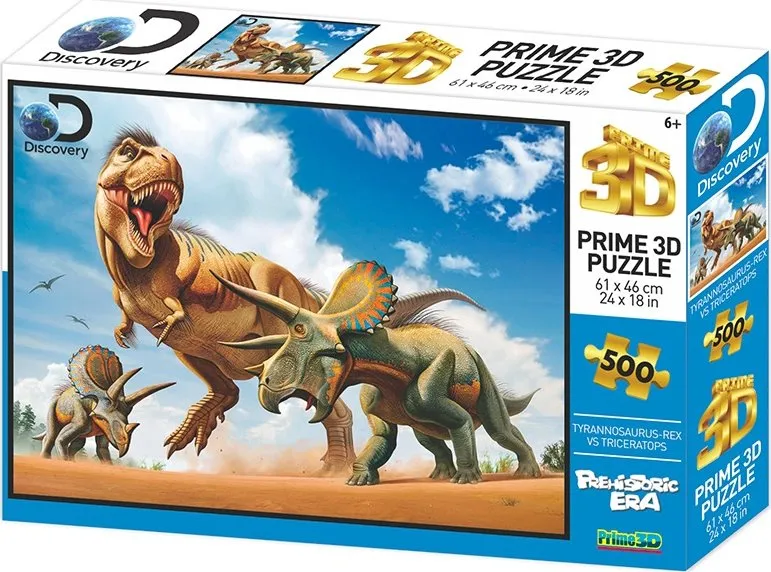 PRIME 3D Puzzle T-Rex vs.Triceratops 3D 500 dielikov