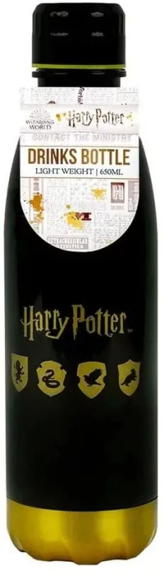 Fľaša na pitie Harry Potter - Hogwarts Shield - nerezová fľaša na pitie