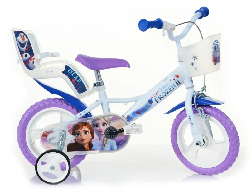 Detský bicykel Dino Bikes Detský bicykel so sedačkou pre bábiku a košíkom Frozen 2
