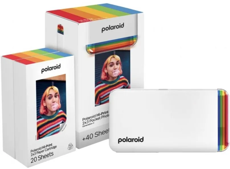 Termosublimačná tlačiareň Polaroid Hi·Print 2x3 Pocket Photo Printer Generation 2 Starter Set White