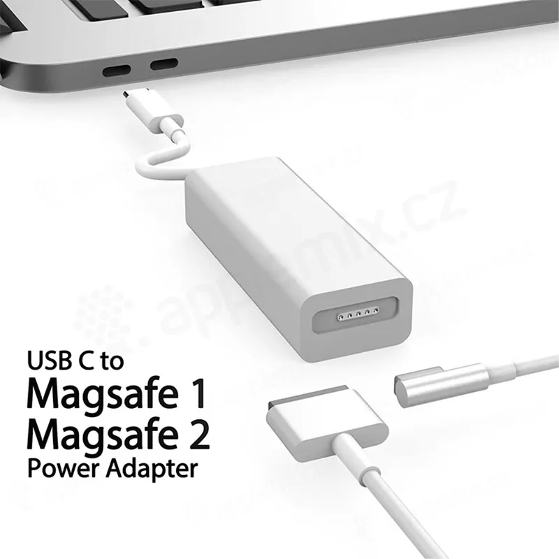 Napájacia redukcia USB-C - MagSafe 1/2 45W/60W/85W - biela, vhodná pre Apple Macbook