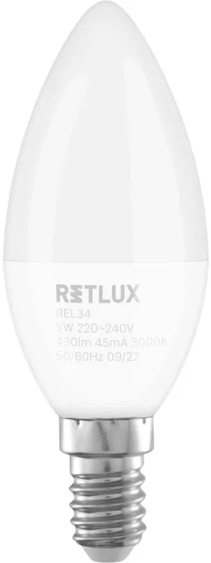 LED žiarovka RETLUX REL 34 LED C37 2x5W E14 WW