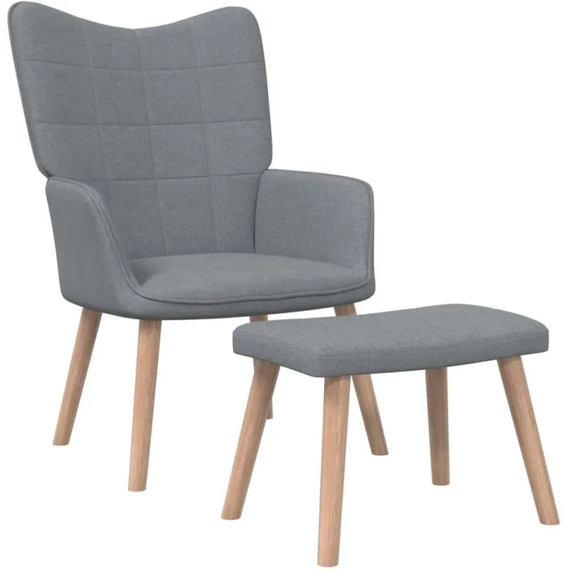 Kreslo Relaxačné stoličky so stoličkou svetlo šedá textil, 327930