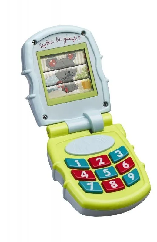 Interaktívna hračka Vulli Hrajúci telefón žirafa Sophie modrý/zelený