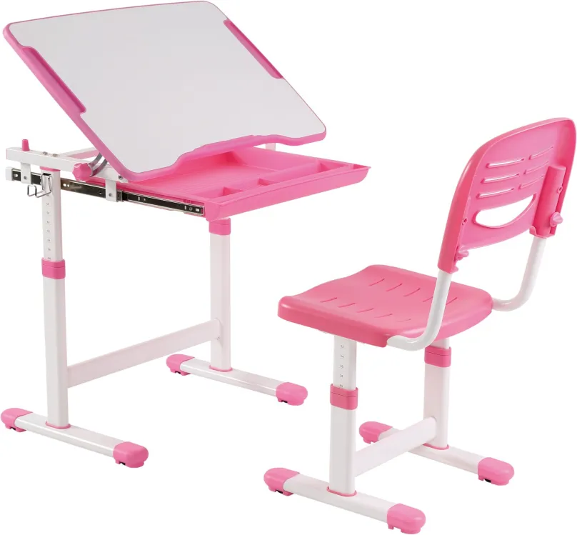 Detský písací stôl AlzaErgo Table ETJ100 ružový