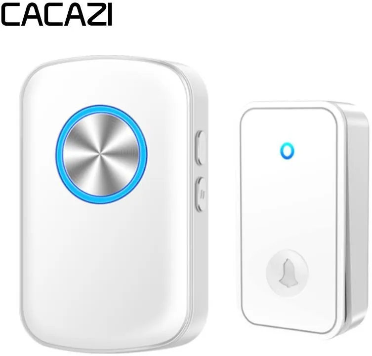 Zvonček CACAZI FA28 Bezdrôtový bezbatériový zvonček - 1x prijímač + 1x tlačidlo - biely