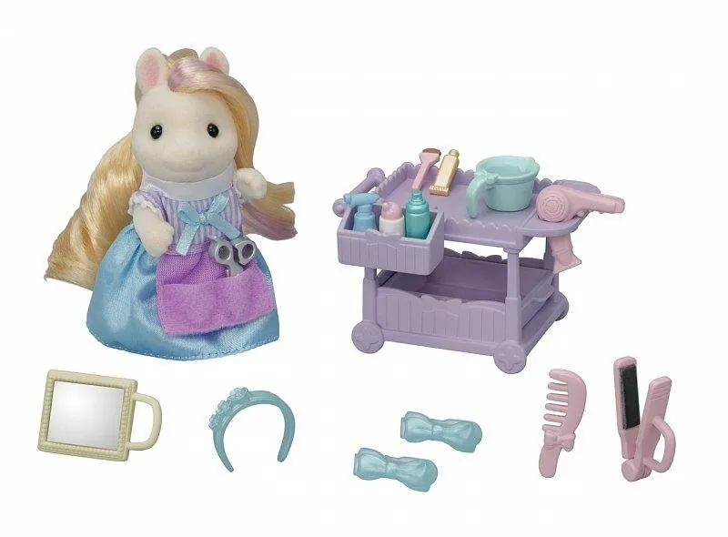 Set figúrok a príslušenstva Sylvanian Families Poník s vlasmi v kaderníctve