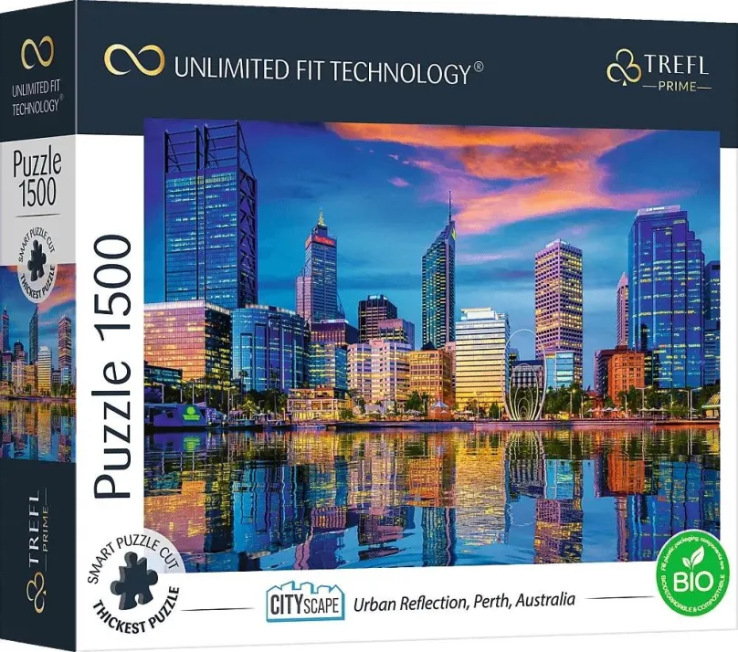 Puzzle Trefl Puzzle UFT Cityscape: Odraz mesta Perth, Austrália 1500 dielikov