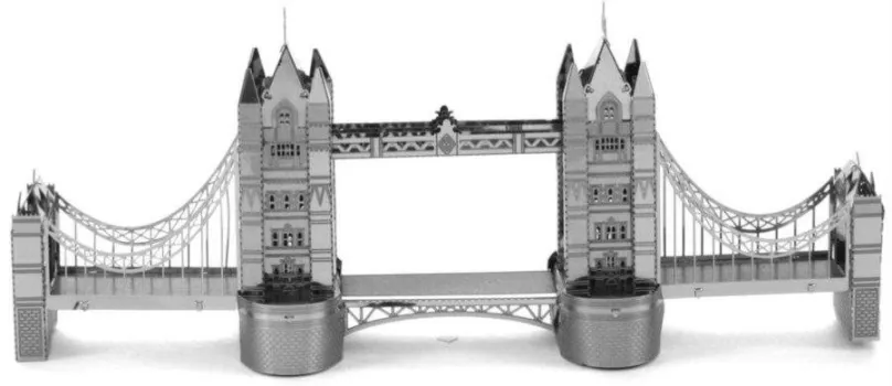 3D puzzle Metal Earth 3D puzzle Tower Bridge, Londýn, 30 dielikov v balení, téma Štáty/Mes