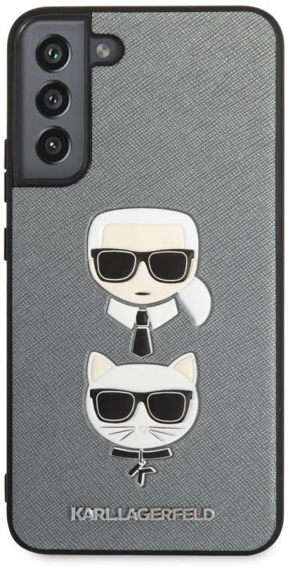 Kryt pre mobil Karl Lagerfeld Saffiano K&C Heads Kryt pre Samsung Galaxy S22+ Silver