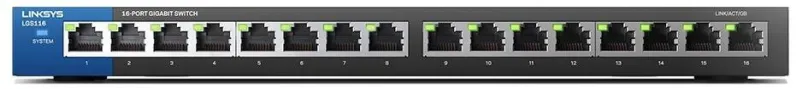 Switch Linksys LGS116 16-Port Desktop Gigabit, čierny
