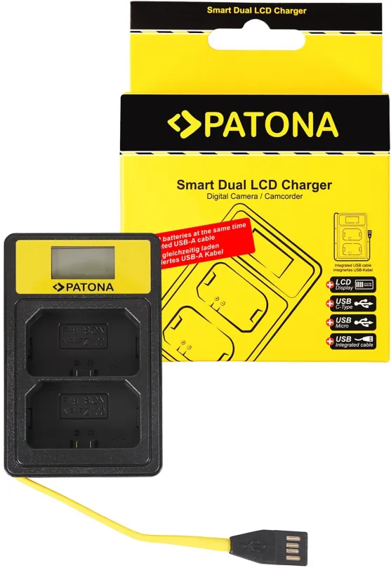 Nabíjačka akumulátorov Paton pre Dual Sony NP-FZ100 s LCD, USB