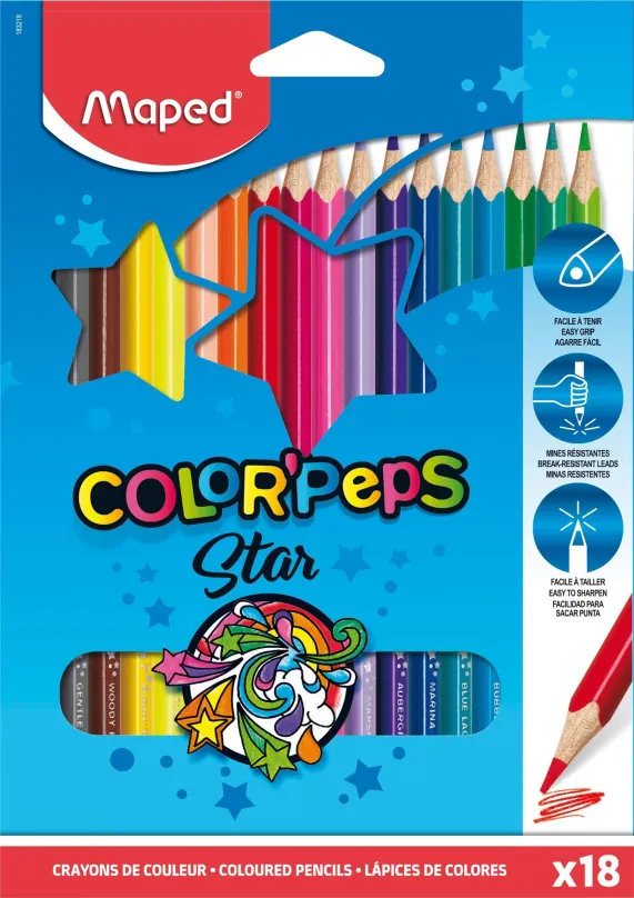 Pastelky MAPED Color Peps 18 farieb trojhranné