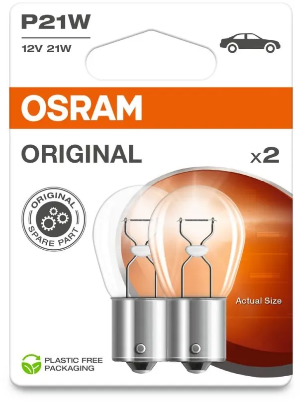 Autožiarovka Osram Originál P21W, 12V, 21W, BA15s, 2 kusy v balení