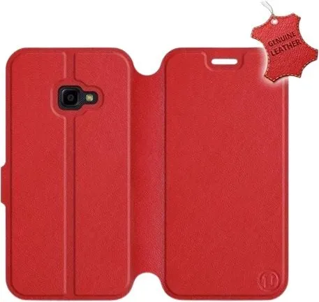 Kryt na mobil Flip púzdro na mobil Samsung Xcover 4 - Červené - kožené - Red Leather