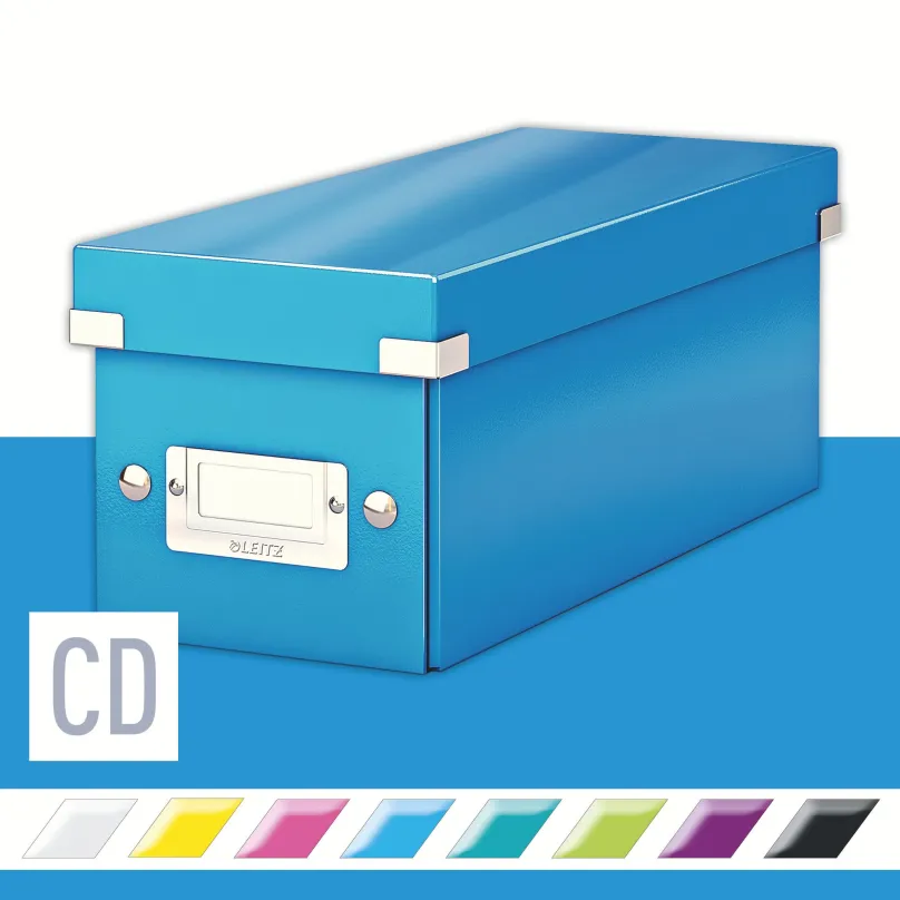 Archivačná krabica LEITZ WOW Click & Store CD 14.3 x 13.6 x 35.2 cm, modrá