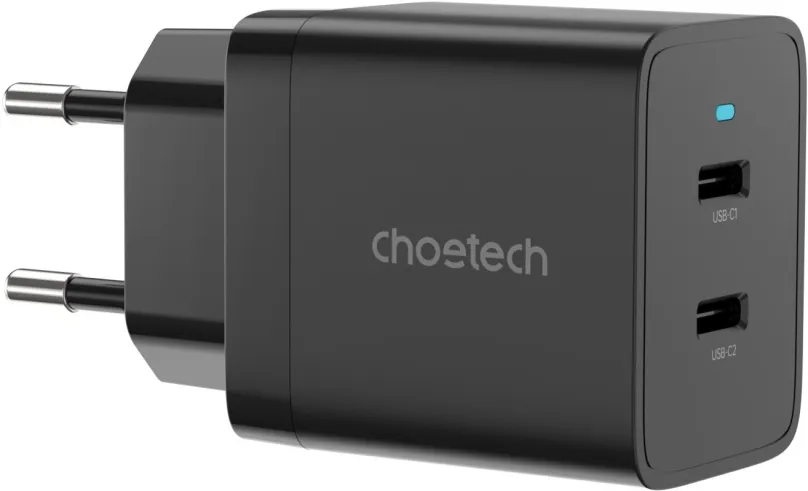 Nabíjačka do siete ChoeTech Mini Dual USB-C PD40W Wall Charger