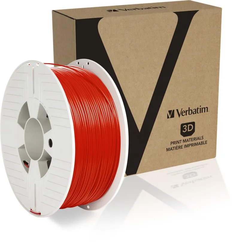 Filament Verbatim PET-G 1.75mm 1kg červená, materiál PETG, priemer 1,75 mm s toleranciou 0