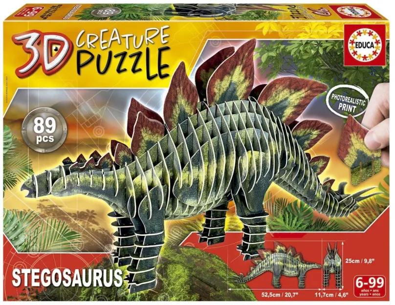 3D puzzle Educa 3D puzzle Stegosaurus 89 dielikov