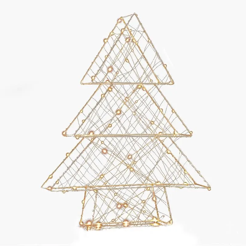 Vianočné osvetlenie LED vianočný 3D stromček kovový 100xLED, teplá biela