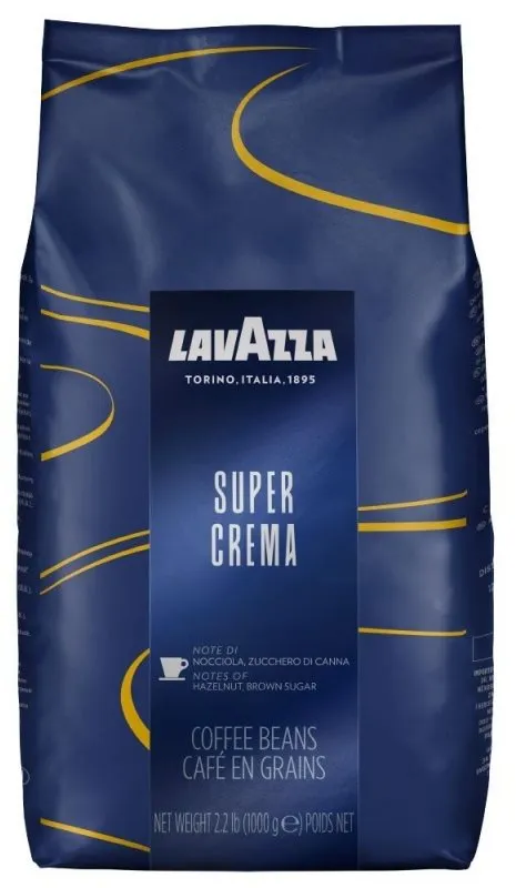 Káva Lavazza Super Crema, zrnková, 1000g, zrnková, zmes kávových odrôd, pôvod Brazílie a