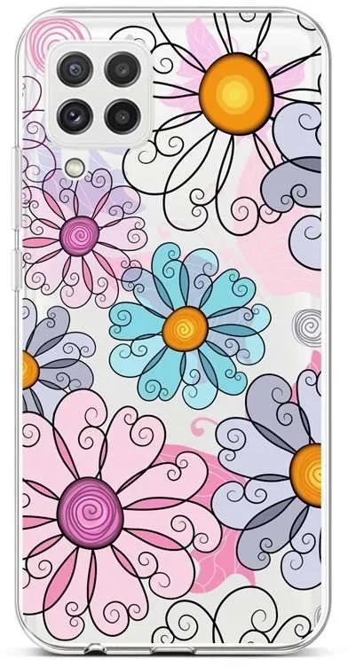 Kryt na mobil TopQ Samsung A22 silikón Colorful Daisy 65181