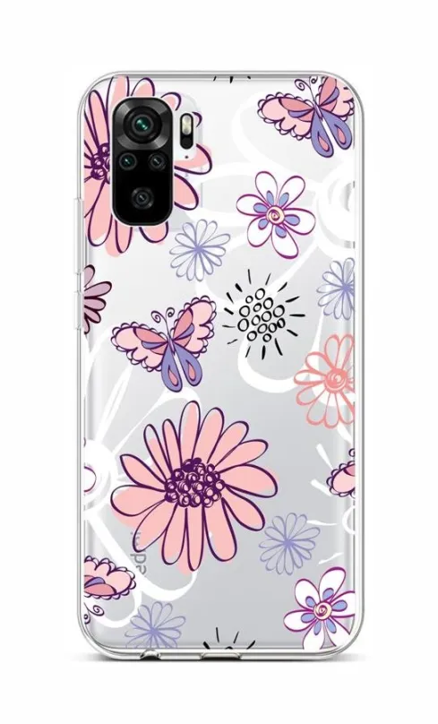 Kryt na mobil TopQ Xiaomi Redmi Note 10 silikón Flowers 58085