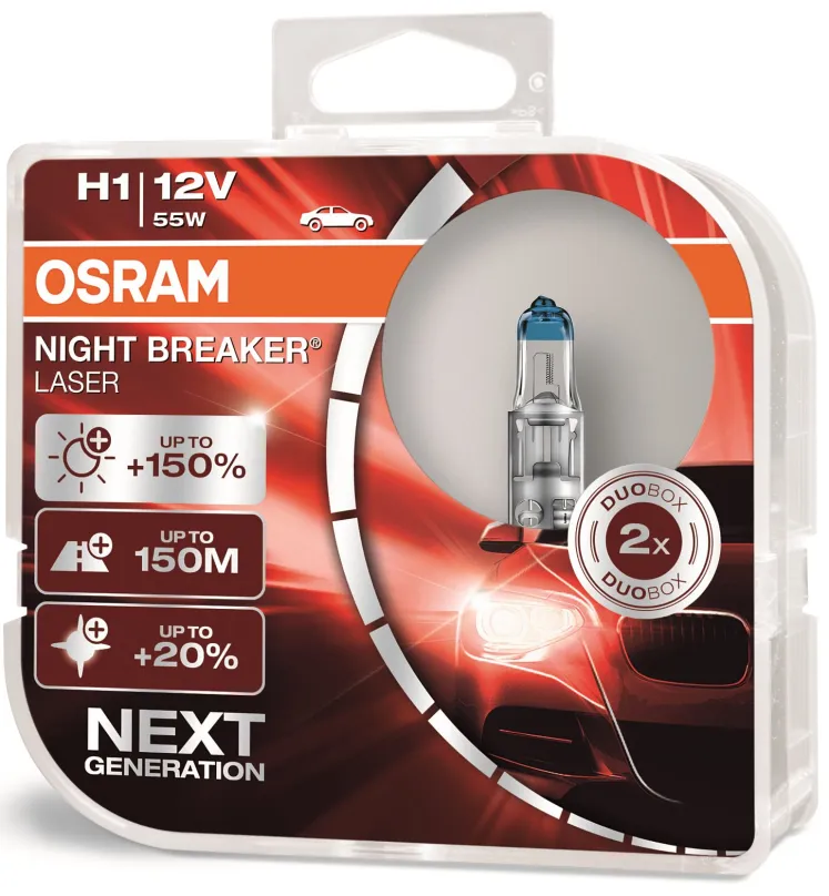 Autožiarovka OSRAM H1 Night Breaker Laser +150%, 2ks