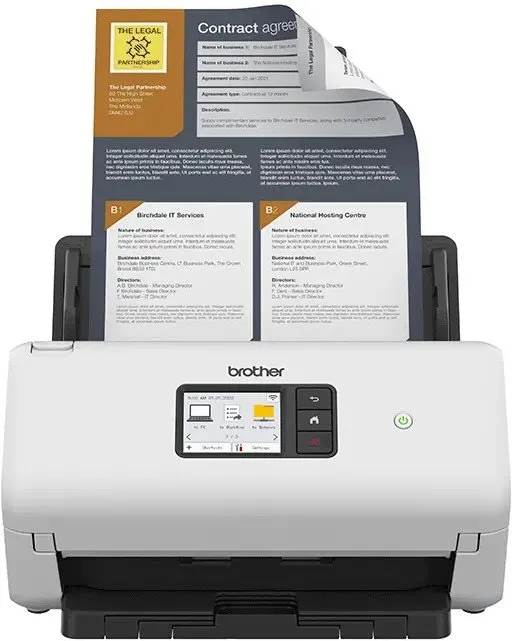 Skener Brother ADS-4500W, A4, stolný, prieťahový a dokumentový skener, s podávačom, duplex