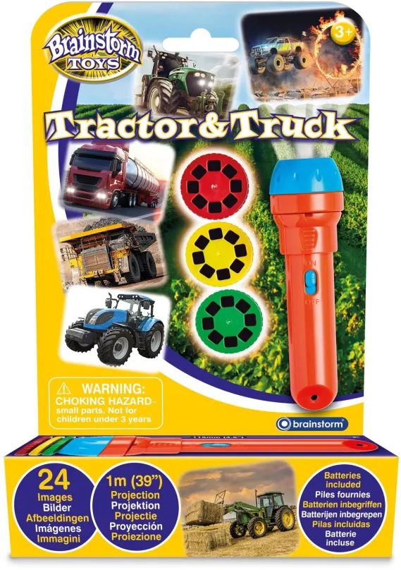 Detský projektor Brainstorm Toys Ručné foto projektor - Traktory a nákladiaky