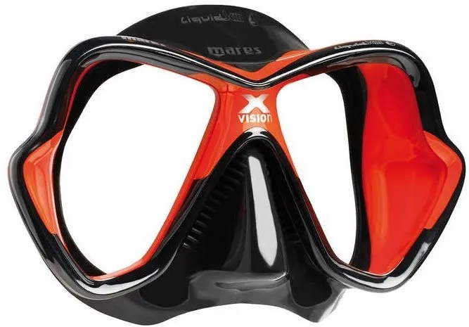 Potápačské okuliare Mares X-Vision Ultra Liquidskin, čierny silikón, červený rámček